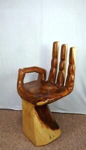 Stolička RUKA 2, exotické drevo, ručná práca