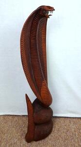 Socha Kobra, 80 cm, exotické drevo, ručná práca