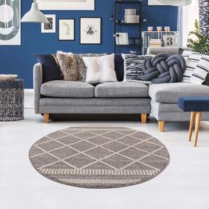 Dekorstudio Moderný okrúhly koberec ART 2645 béžový Priemer koberca: 120cm
