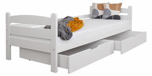 Wilsondo Detská drevená posteľ so zábranou 90x200 Maurícius - biela