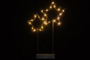 Nexos 57391 Vianočná LED dekorácia - kovové hviezdy - 25 LED čierna