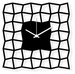 Dizajnové nástenné hodiny: NeoKubist - Čierne plexi 28x28 cm | atelierDSGN