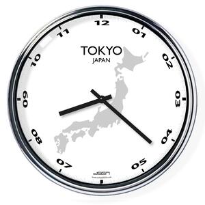 Nástenné hodiny s mapou: Japan/Tokyo, Výber farieb Svetlé