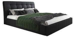 Ćalúnená posteľ ADLO rozmer 90x200 cm Čierna eko-koža