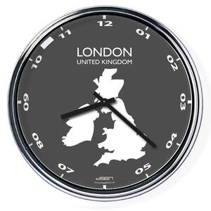 Nástenné hodiny s mapou: United Kingdom/Londýn, Výber farieb Svetlé