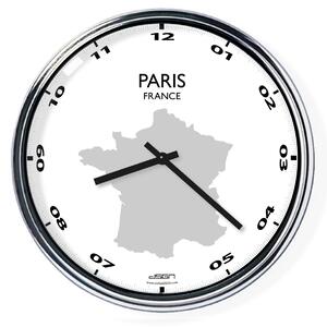 Nástenné hodiny s mapou: France/Paris, Výber farieb Tmavé