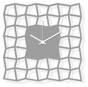 Dizajnové nástenné hodiny: NeoKubist - Šedé plexi 28x28 cm | atelierDSGN
