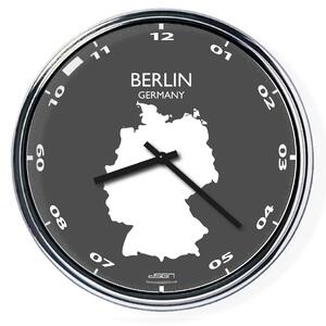 Nástenné hodiny s mapou: Germany/Berlin, Výber farieb Svetlé