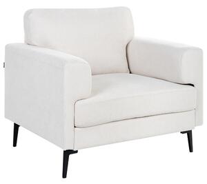 Kreslo svetlobéžové látkové čalúnenie železné nohy minimalistický štýl mid century modern