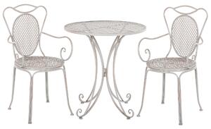 Záhradná bistro sada sivý železný stolík 2 stoličky vintage štýl francúzsky shabby chic