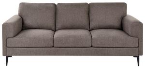 3-miestna pohovka hnedé látkové čalúnenie železné nohy minimalistický štýl mid century modern