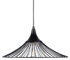 Závesná lampa čierne kovové otvorené tienidlo interiérové osvetlenie industriálny dizajn