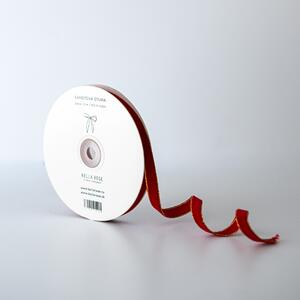 Sametová stuha 1 cm – Red / Gold (10 m)