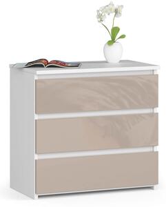 Komoda CL3 - biela/cappuccino lesk