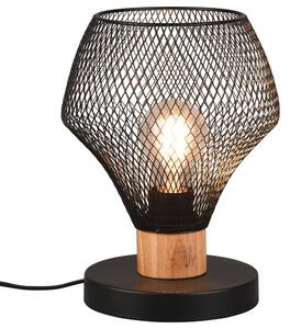 Stolná lampa VALERIA 1 čierny kov/svetlé drevo