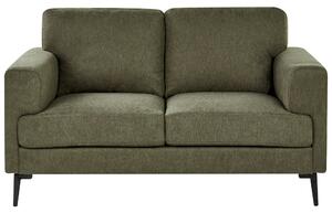 2-miestna pohovka zelené látkové čalúnenie železné nohy minimalistický štýl mid century modern