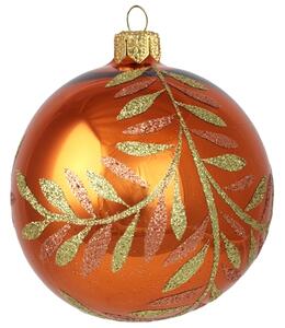 Sklenená vianočná guľa oranžová