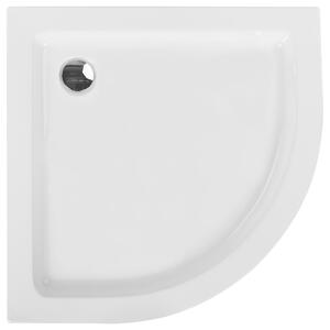 Sprchová vanička s odtokom biela akrylát ABS syntetický materiál 90 x 90 x 5 cm zaoblený tvar minimalistická kúpeľňa