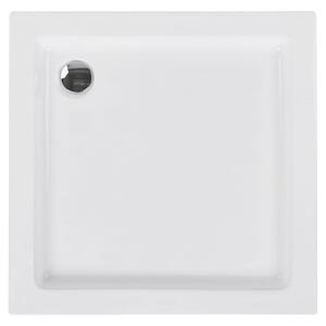 Sprchová vanička s odtokom biela akrylát ABS syntetický materiál 80 x 80 x 5 cm štvorcový tvar minimalistická kúpeľňa
