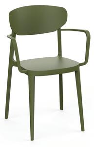 Tmavozelená plastová záhradná stolička Mare – Rojaplast
