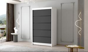 Veľká šatníková skriňa FADO IV 120 cm Biela - čierna