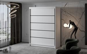 Veľká šatníková skriňa MILAN IV 150 cm Biela
