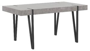 Jedálenský stôl imitácia betónu MDF doska čierne kovové nohy 150 x 90 cm obdĺžnikový moderný industriálny štýl