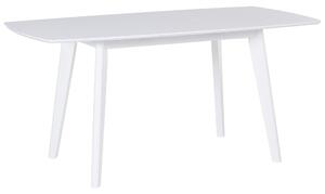 Jedálenský stôl biely drevené nohy 120 - 160 x 80 cm obdĺžnikový tvar rozkladací škandinávsky štýl kuchyňa jedáleň