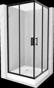 Mexen Rio štvorcová sprchová kabína 90 x 90 cm, transparentnéné, čierna + závesný bidet Rio, biela- 860-090-090-70-00-4510