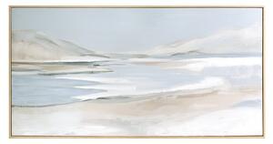Dekorstudio Ručne maľovaný obraz na plátne s motívom morského horizontu 52x102cm - sivý