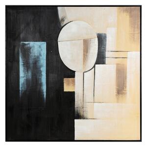 Dekorstudio Ručne maľovaný obraz na plátne s motívom geometrickej abstrakcie 100x100cm - čierny