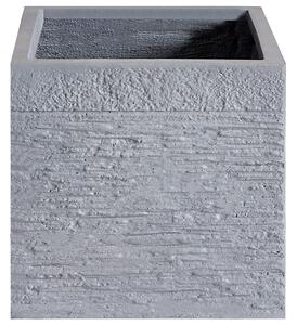 Kvetináč biely zmes hliny a vlákien 30 x 30 x 28 cm štvorcový tvar odolný voči UV žiareniu moderný štýl interiér exteriér záhrada
