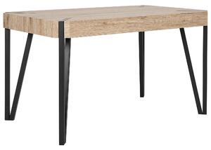Jedálenský stôl svetlá doska z MDF čierne kovové nohy 130 x 80 cm pre 6 osôb obdĺžnikový industriálny dizajn