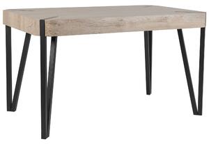 Jedálenský stôl svetlá doska z MDF čierne kovové nohy 130 x 80 cm pre 6 osôb obdĺžnikový industriálny dizajn