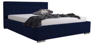Posteľ PIPER 01 STANDARD 180x200 cm - strieborné nohy Tmavomodrá