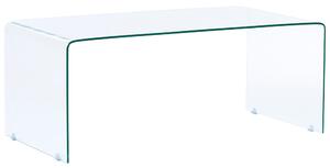 Konferenčný stolík z priehľadného skla 100 x 50 cm minimalistický obdĺžnikový moderný