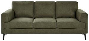 3-miestna pohovka zelené látkové čalúnenie železné nohy minimalistický štýl mid century modern