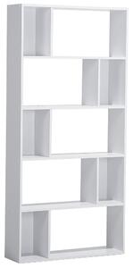 Regál s policami biely MDF 174 x 83 cm veľké a malé police knižnica úložný priestor moderný škandinávsky štýl obývačka