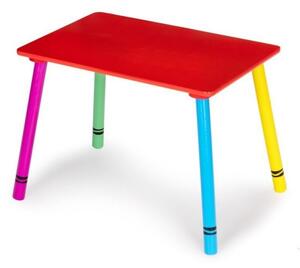 Detský drevený nábytok Eco toys, stolček + dve stoličky - viacfarebný