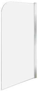 Sprchová zástena na vaňu strieborná priehľadná tvrdené sklo hliník 140 x 80 cm nastaviteľná minimalistický dizajn kúpeľňa