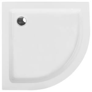 Sprchová vanička s odtokom biela akrylát ABS syntetický materiál 90 x 90 x 7 cm zaoblený tvar minimalistická kúpeľňa