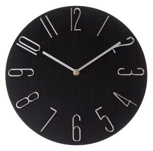 Nástenné hodiny METALLIC čierna, ⌀ 34 cm
