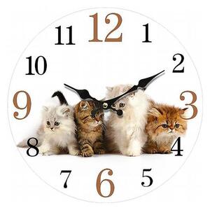 Nástenné hodiny PRINT mačiatka, ⌀ 34 cm