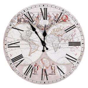 Nástenné hodiny PRINT mapa, ⌀ 34 cm