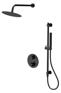 Cersanit Zen, podomietková sprchová súprava s dažďovou a ručnou sprchou, čierna matná, S952-033