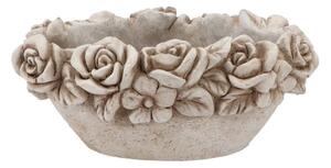 Cementový oválny kvetináč misa s kvetmi Flower Bowl - 30*19*14 cm - daan kromhout
