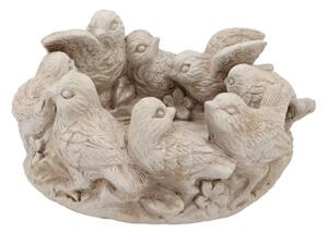 Cementový kvetináč misa s vtáčikmi Saint antique Bird - 26*25*13 cm - daan kromhout