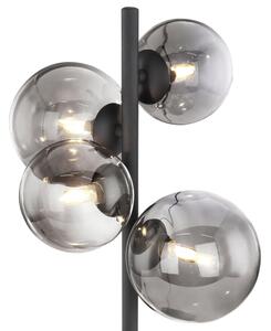 Stolná LED lampa RIHA kov/dymové sklo