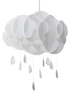Závesná lampa biela syntetický materiál plexisklo nepravidelný tvar mrak s kvapkami moderný štýl osvetlenie detská izba