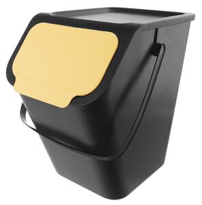 Odpadkový kôš na triedený odpad WASTE žltá/čierna, 25 l